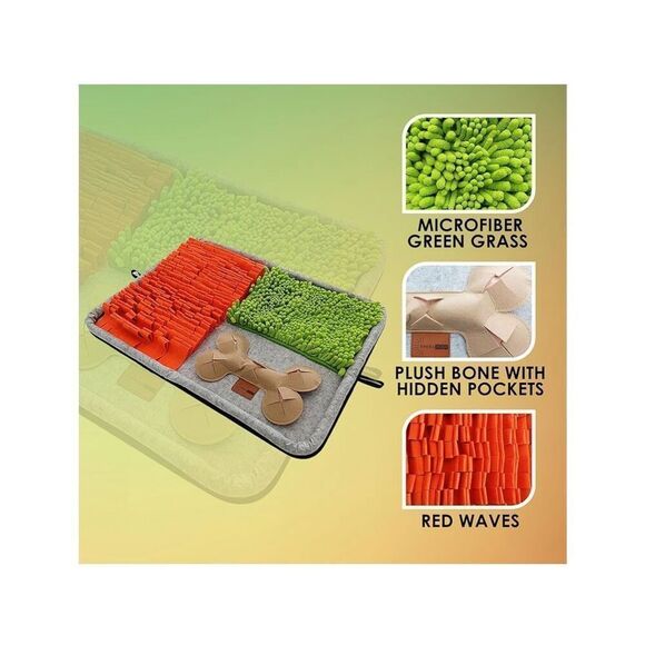 New Dog Interactive Snuffle Mat Mental Stimulation Slow Feeding 20" x 28" - Picture 2 of 7